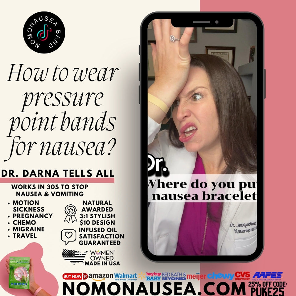How to wear pressure point bands for nausea?