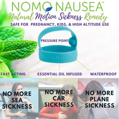 Scented Motion Sickness & Nausea Bracelet | NoMo Nausea NoMo Nausea Instant Relief Soothing Cool Peppermint Scent Bands (2 bands Per Pack) - NoMoNauseaBand