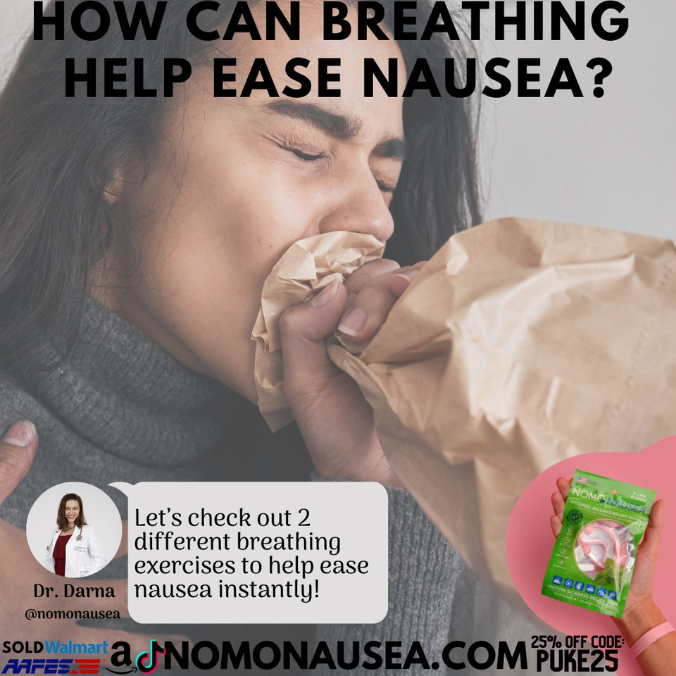 How can deep breathing help alleviate nausea symptoms effectively?