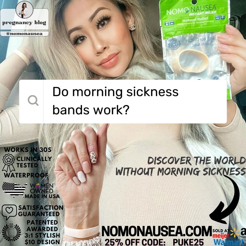 Do morning sickness bands work? Here's a list of acupressure wristbands that are safe in pregnancy. NoMo Nausea Pregnancy Bracelet is the best with fast acting aromatherapy and morning sickness pressure point.