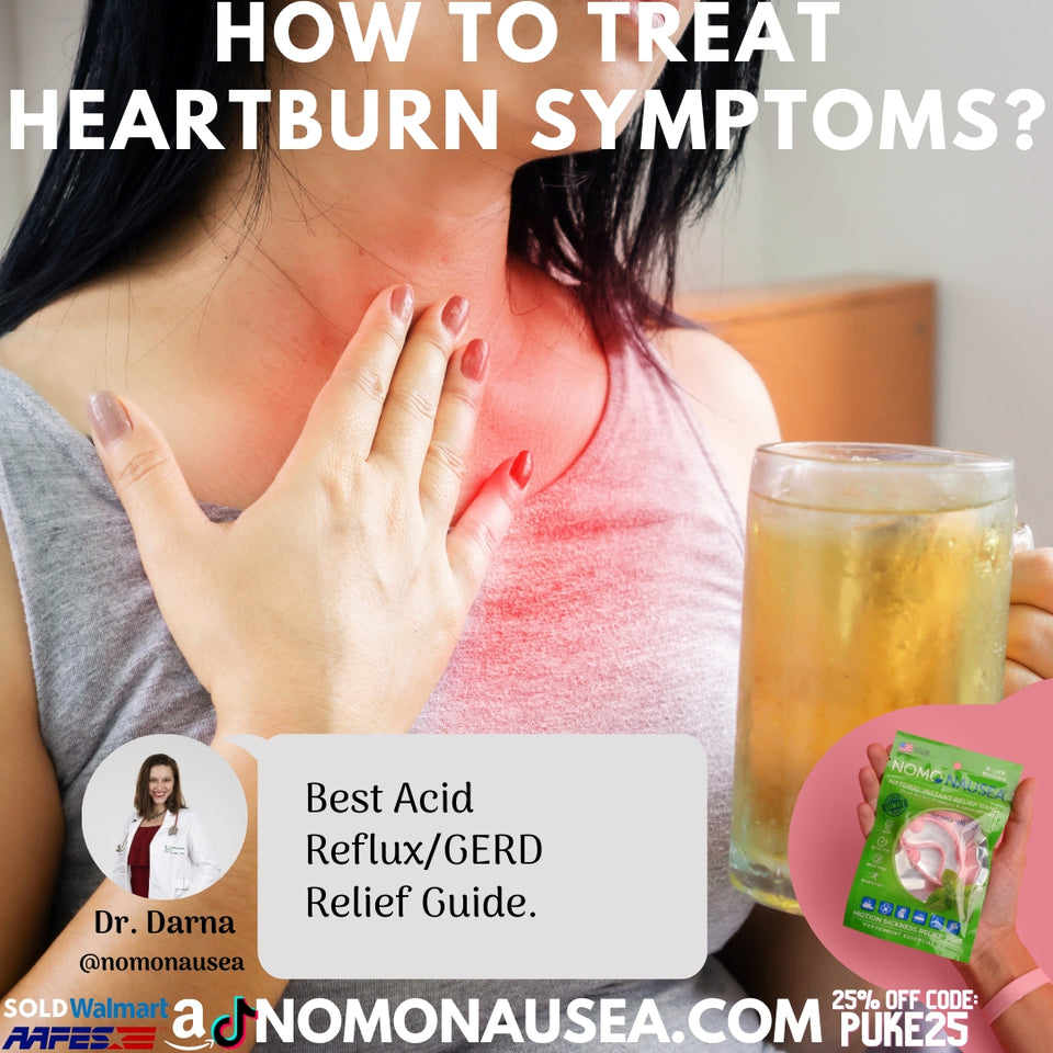 What are the symptoms of heartburn & management for GERD?