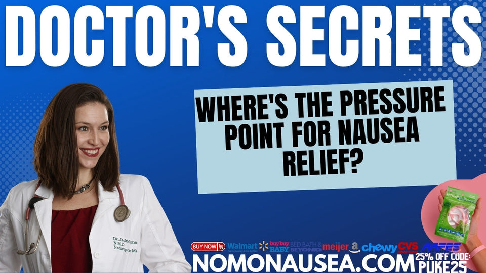 Where's the pressure point for nausea relief?