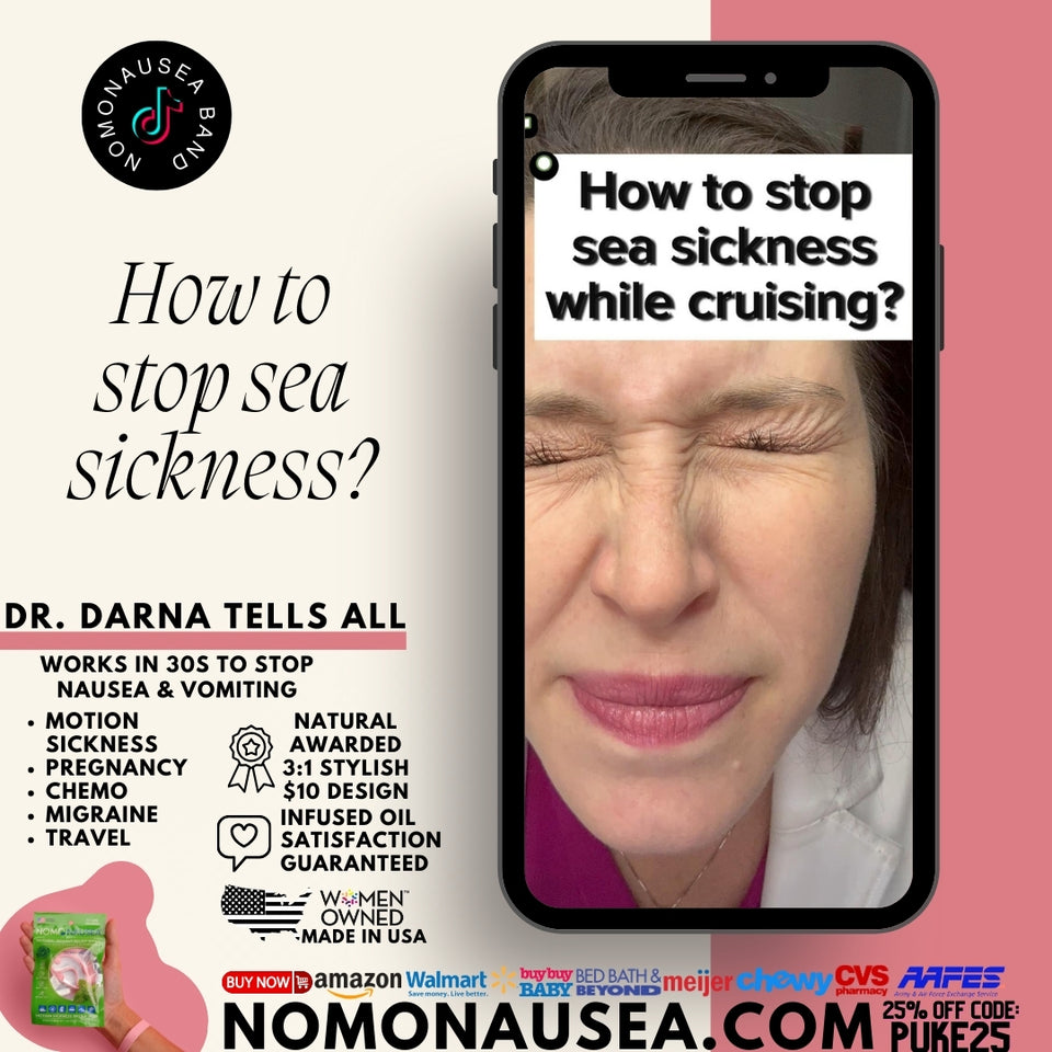 How to get rid of sea sickness? How to stop sea sickness? NoMo Nausea waterproof seaband