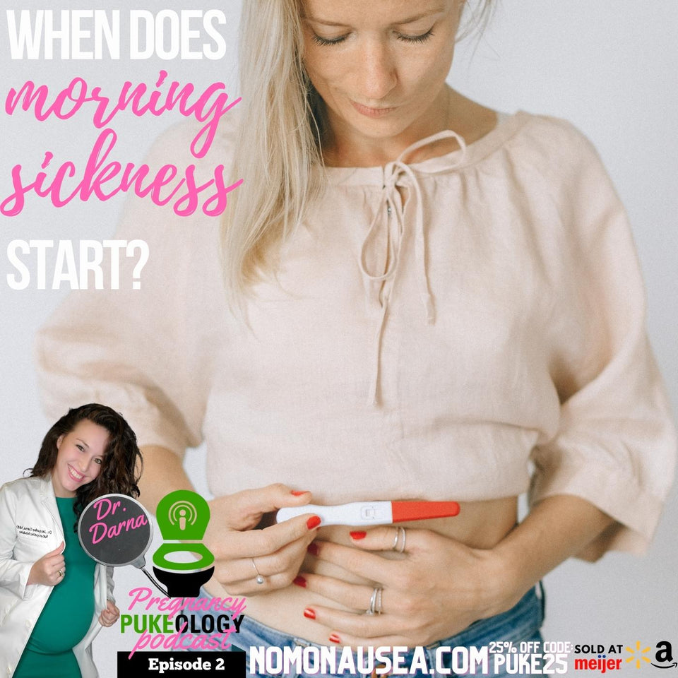 When does morning sickness start? Dr. Darna, inventor of NoMo Nausea pregnancy bracelet describes how NoMoNausea.com can help in the Best Pregnancy Podcast Pukeology. 